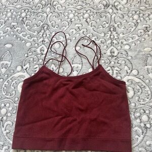 Elegant Burgundy Crop Top with Spaghetti Straps
